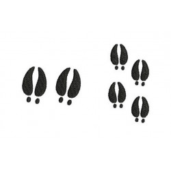 Stickdatei - Fußspuren Rentier Wild